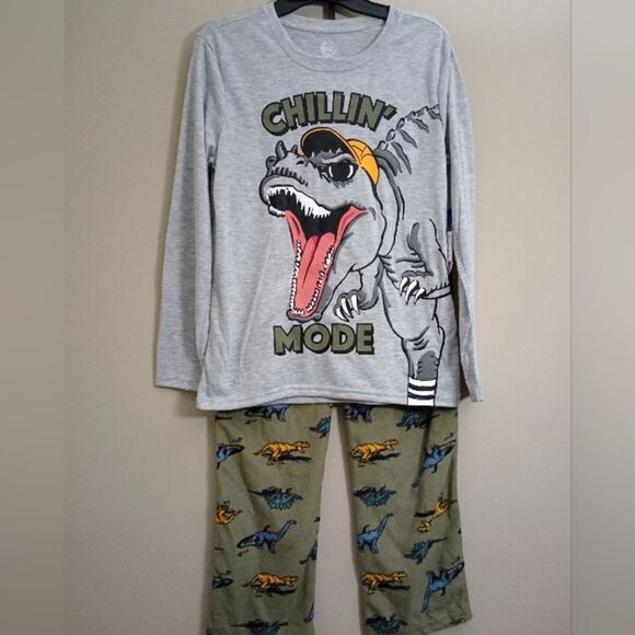 2 Wonder Nation Pajama Sets Long Sleeve Shirts Fleece Pants Size Large 10/12 - Picture 8 of 13